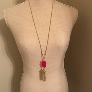 Kendra Scott necklace pink gold long